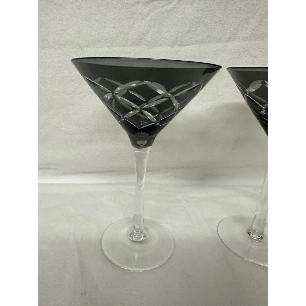 Gray Cut To Clear Martini Glasses 7